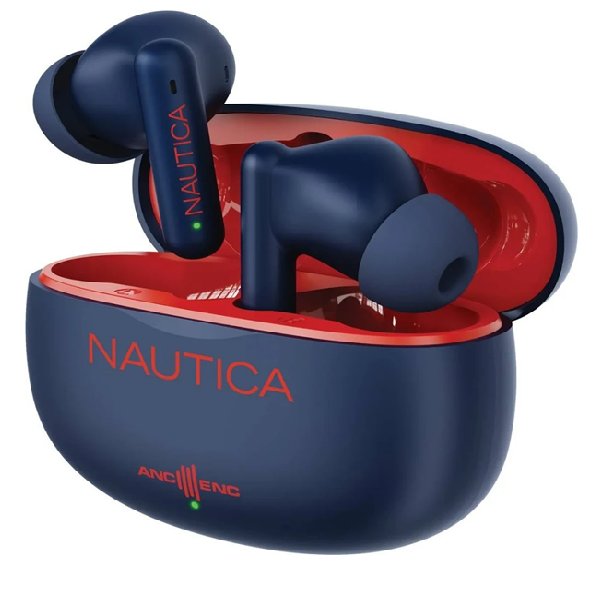 NAUTICA HYBRID NOISE CANCELLING ANCENC WIRELESS STEREO EARBUDS WITH CHARGING CASE T680 NAVY-RE,NAV