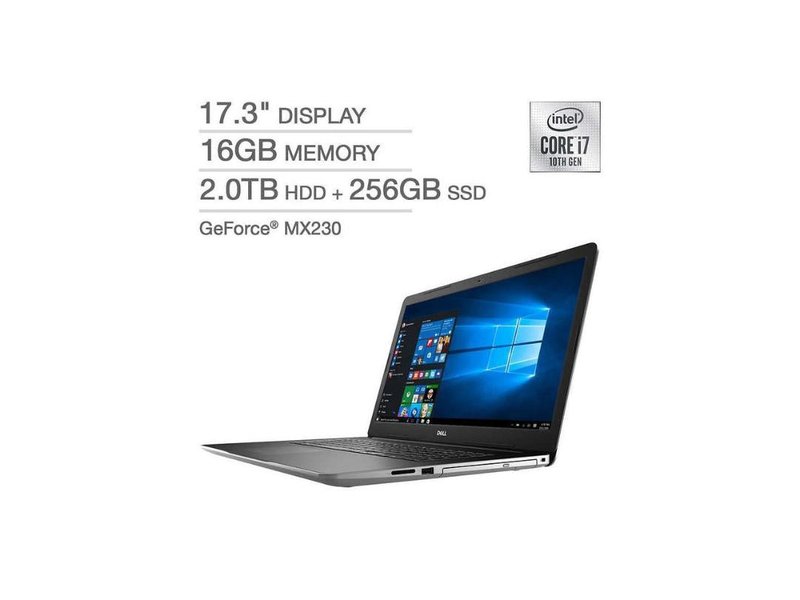 DELL INSPIRON 17 3793 LAPTOP  17.3   INTEL CORE I71065G7 16GB RAM  256GB  WITH 2TB HDD  GEFORCE MX2