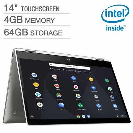 HP CHROMEBOOK X360 14B-CA0015CL, 14"FHD TOUCH,PENTIUM N5000, 4GB, 64GBEMMC,CHROME OS,SILVER