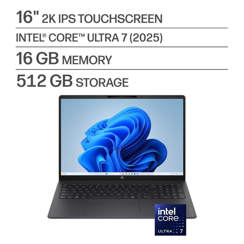 LENOVO OMNIBOOK 3 16" 2K TOUCHSCREEN LAPTOP INTEL CORE ULTRA 7 2025 16GB MEMORY 512GB SSD-D7NF0UAAB