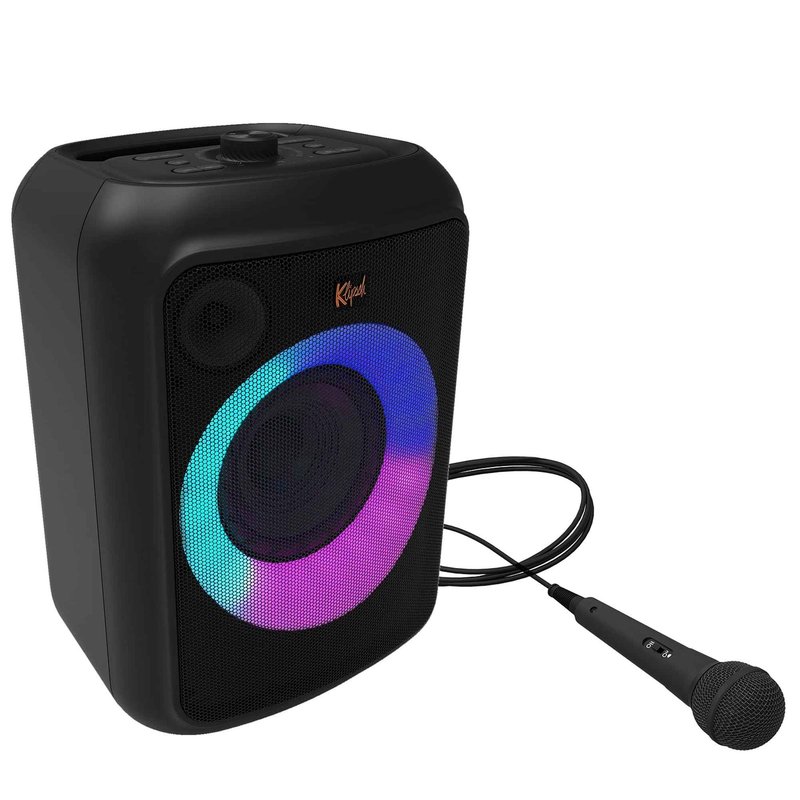 KLIPSCH GIG XL PORTABLE BLUETOOTH PARTY SPEAKER WITH LIGHTS RECHARGEABLE BATTERY WIRED MICROPHONE,