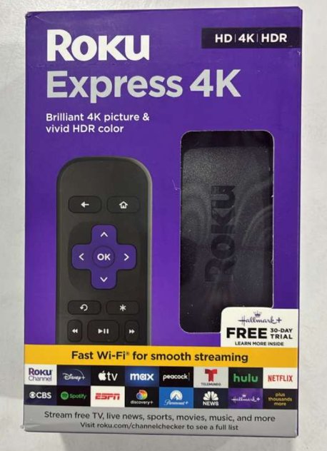 ROKU EXPRESS 4K/HDR STREAMING DEVICE,BLACK,DAMAGED BOX
