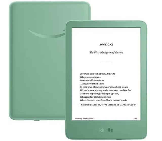 AMAZON KINDLE 16GB LIGHTEST  MOST COMPACT KINDLE, WITH ADJUSTABLE FRONT MATCH
